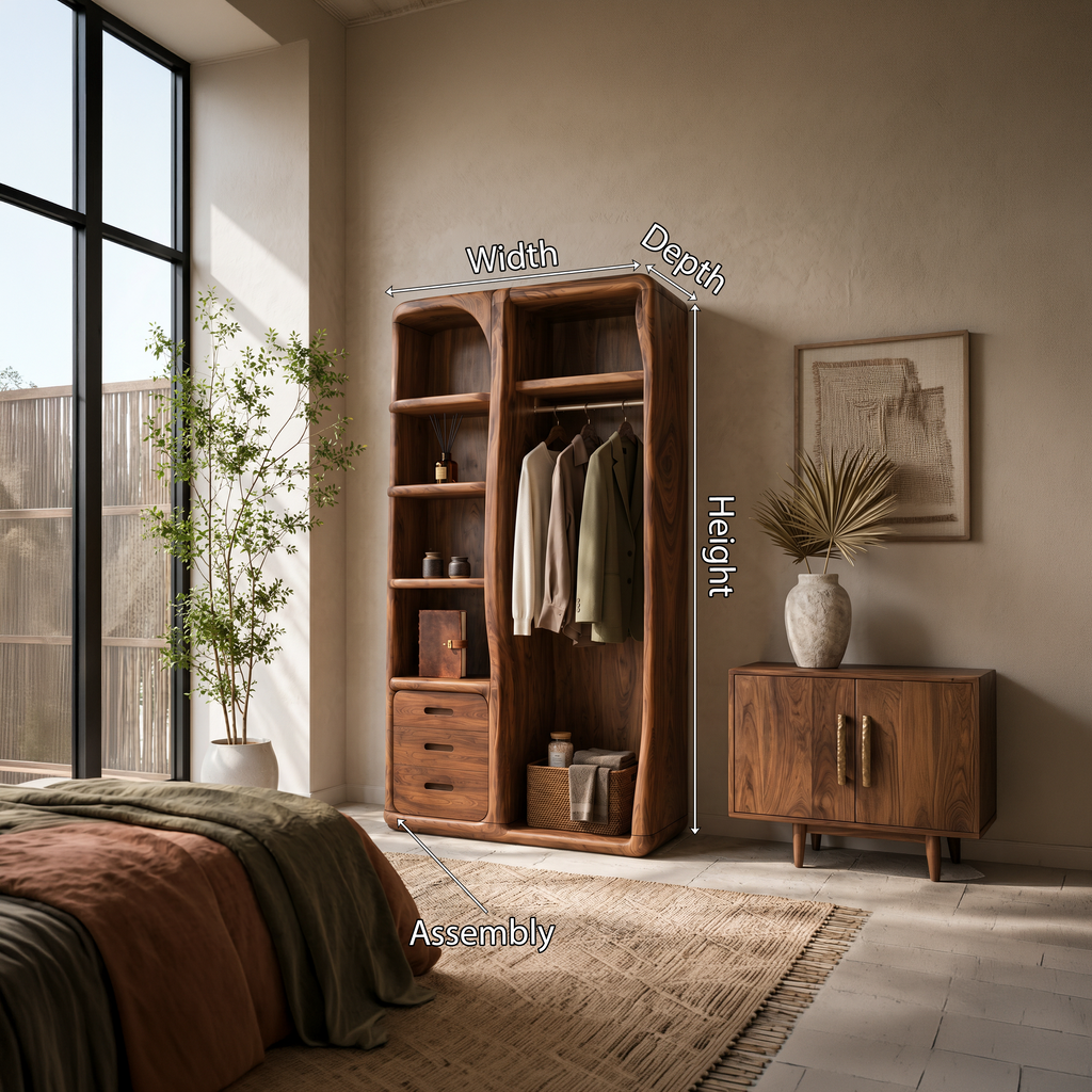 Scandinavian Organic Edge Wardrobe For Master Suite Interior