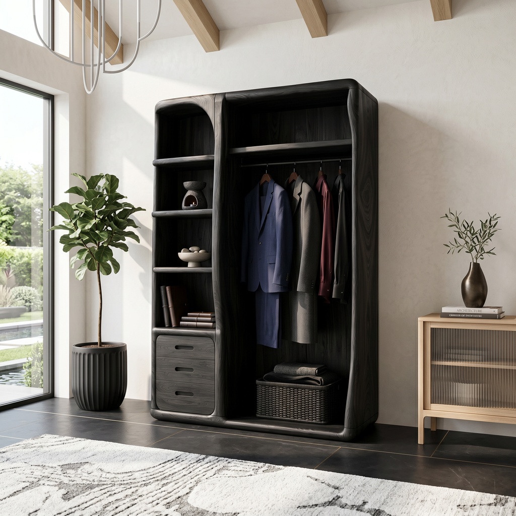 Scandinavian Organic Edge Wardrobe For Master Suite Interior