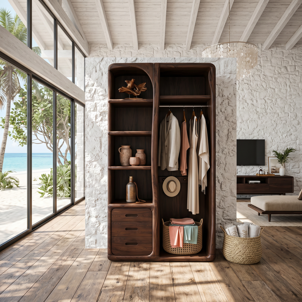 Scandinavian Organic Edge Wardrobe For Master Suite Interior