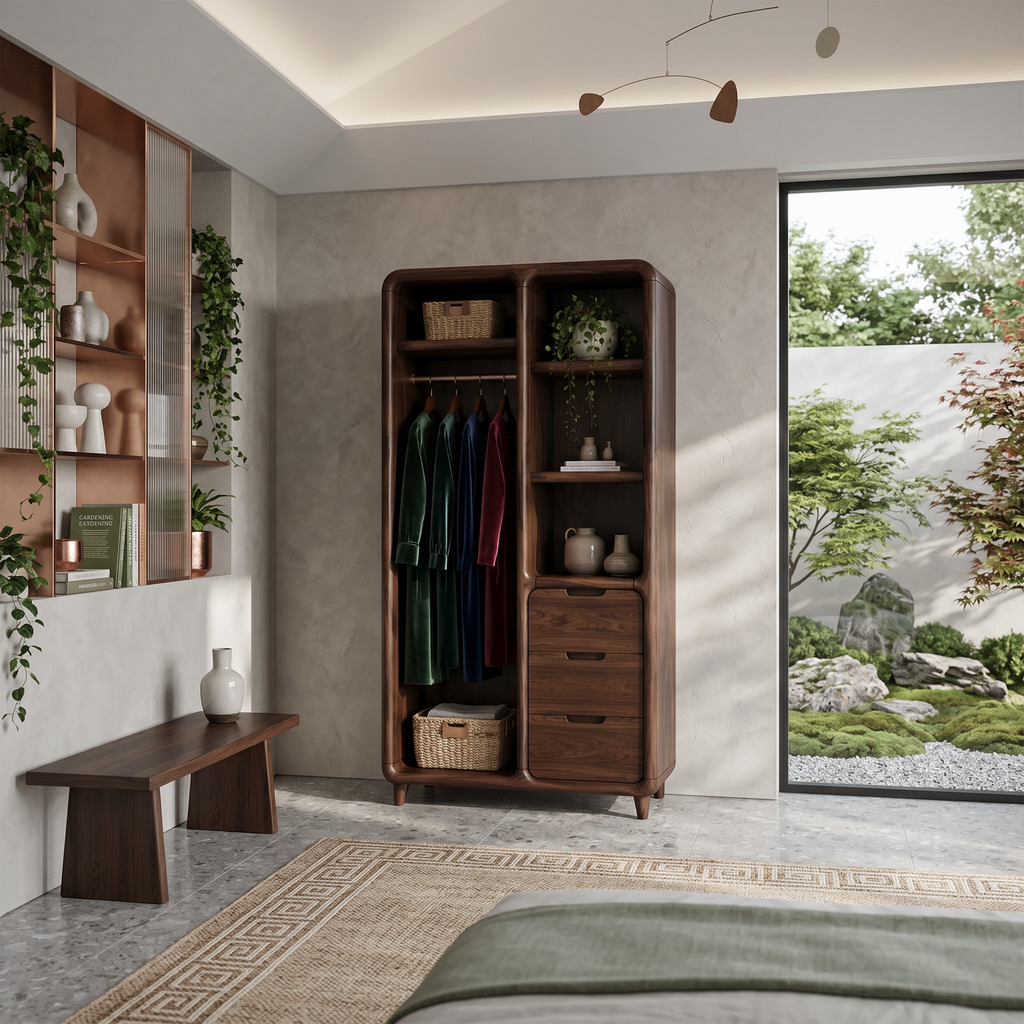 Contemporary Sculptural Edge Wardrobe For Studio Apartment Space