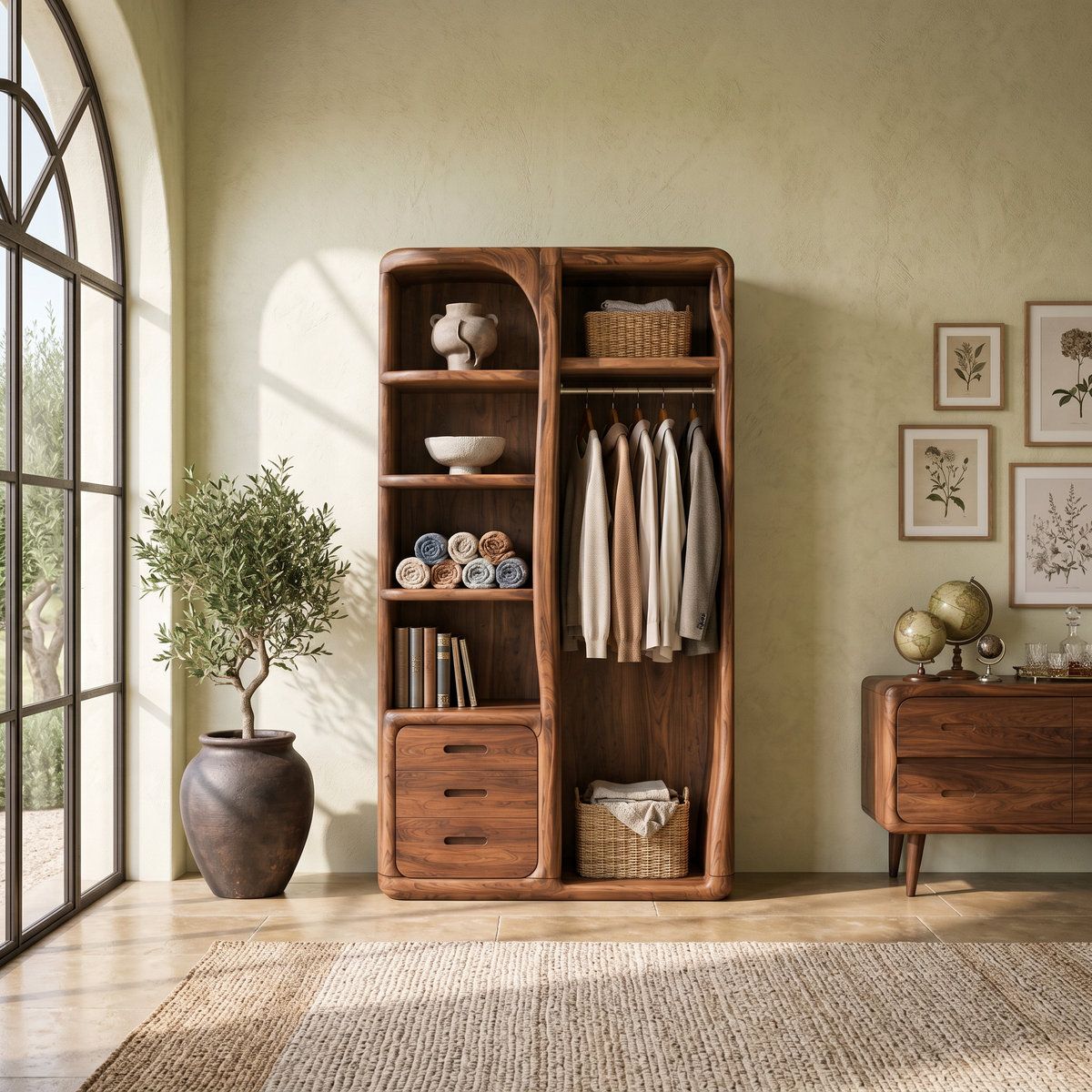 Scandinavian Organic Edge Wardrobe For Master Suite Interior