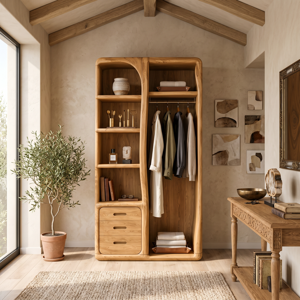 Scandinavian Organic Edge Wardrobe For Master Suite Interior