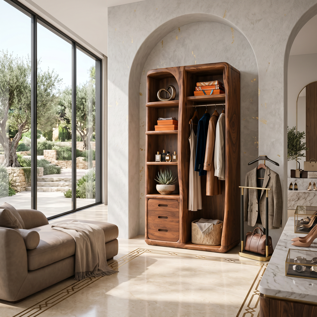 Scandinavian Organic Edge Wardrobe For Master Suite Interior